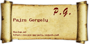 Pajzs Gergely névjegykártya